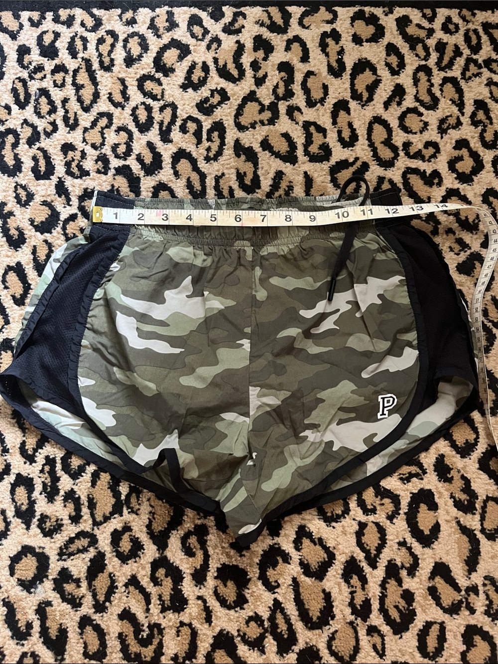 PINK Victoria's Secret Olive Camo Athletic Running Shorts - Picture 3 of 5